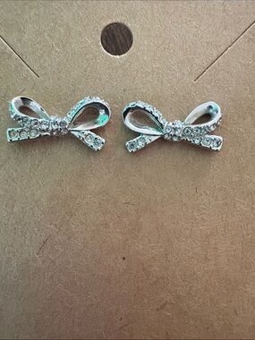 kate spade Silver Bow Crystal Stud Earrings